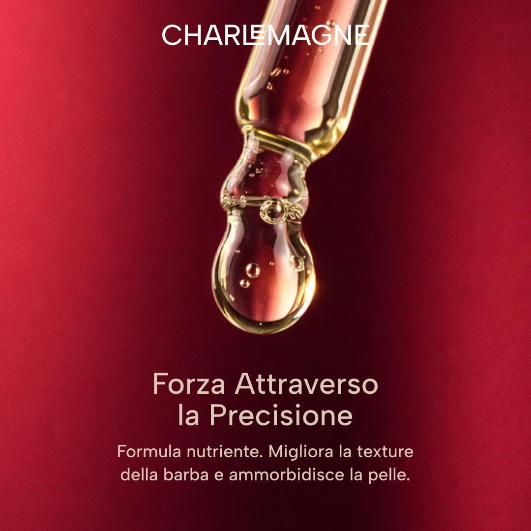 Detalle de Charlemagne Olio Barba per Uomo – Durmont, 30 ml: olio di barba premium per idratare e ammorbidire