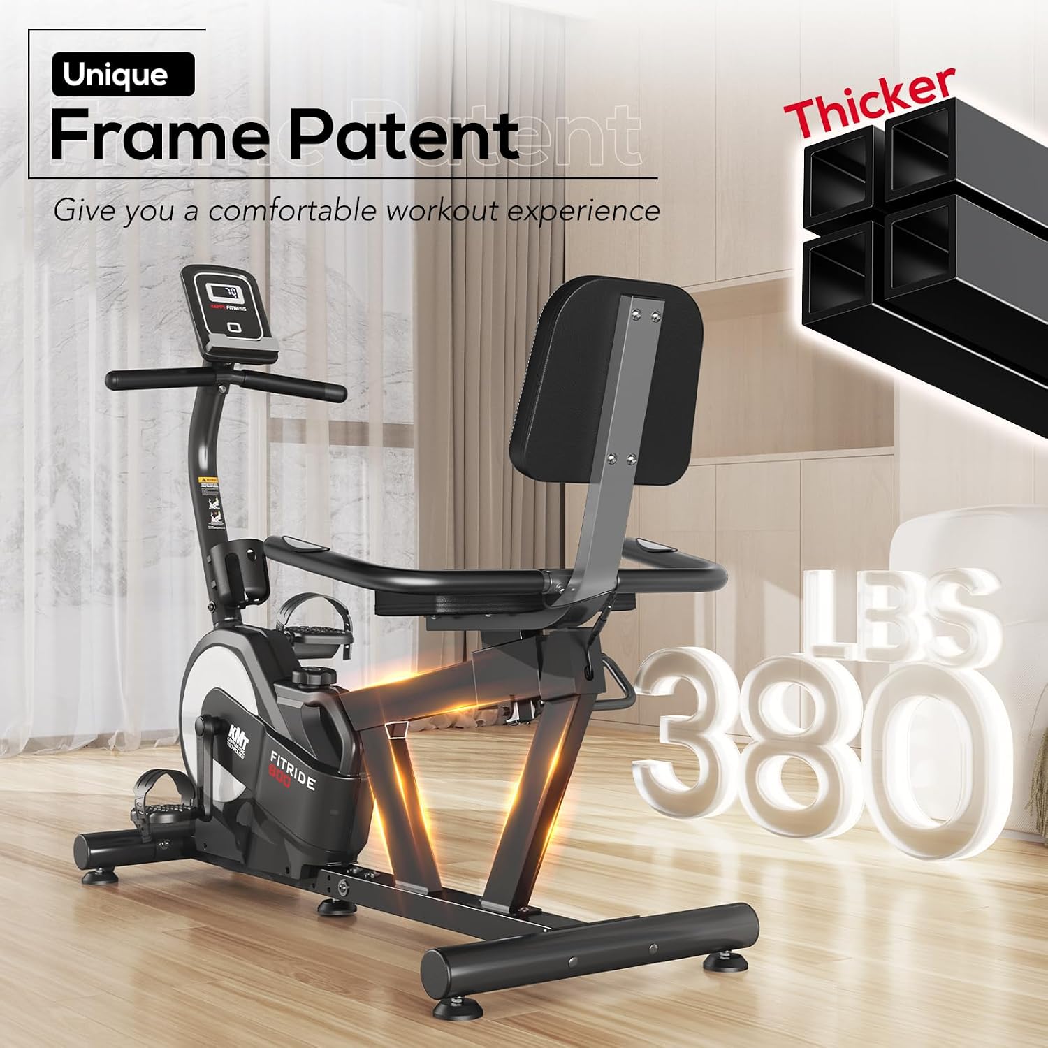 Thumbnail 4 de Keppi Fitness FITRIDE800 Recumbent Exercise Bike, 8 Magnetic Resistance Levels