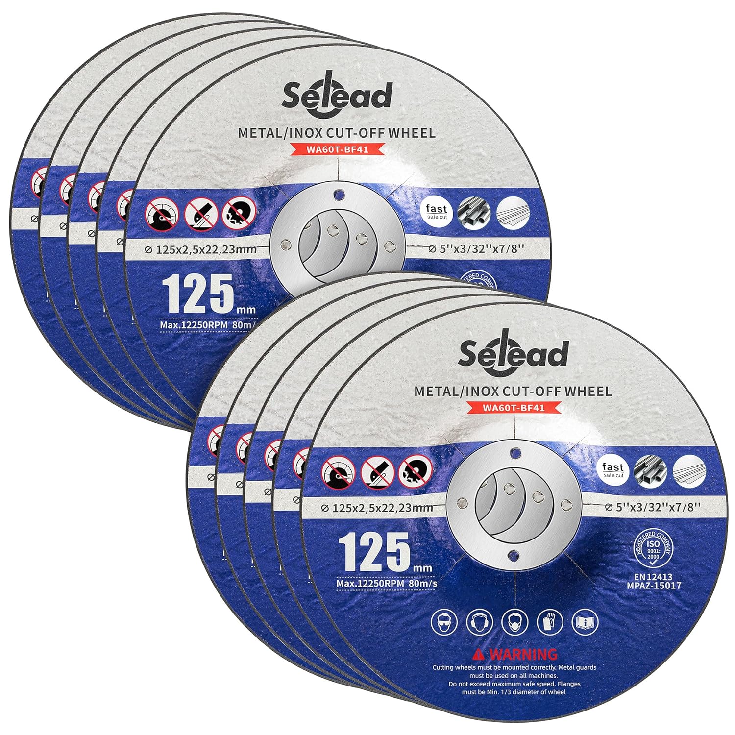 Thumbnail 6 de Selead 25 PCS 125mm Metal & Stainless Cutting Discs (1.0mm) for Angle Grinders