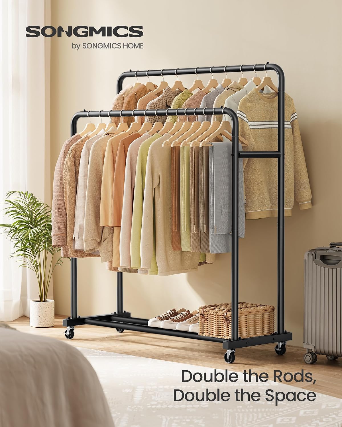 Detalle 2 de SONGMICS HSR016BH01 clothes rack 50 kg