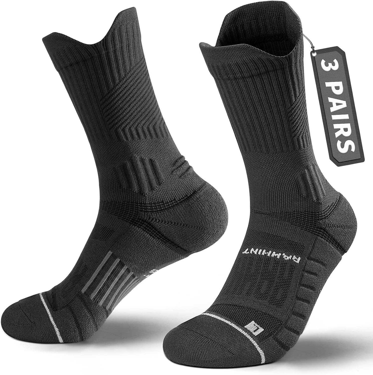 Detalle de Compression Running Socks 15-20 mmHg Cushioned Crew