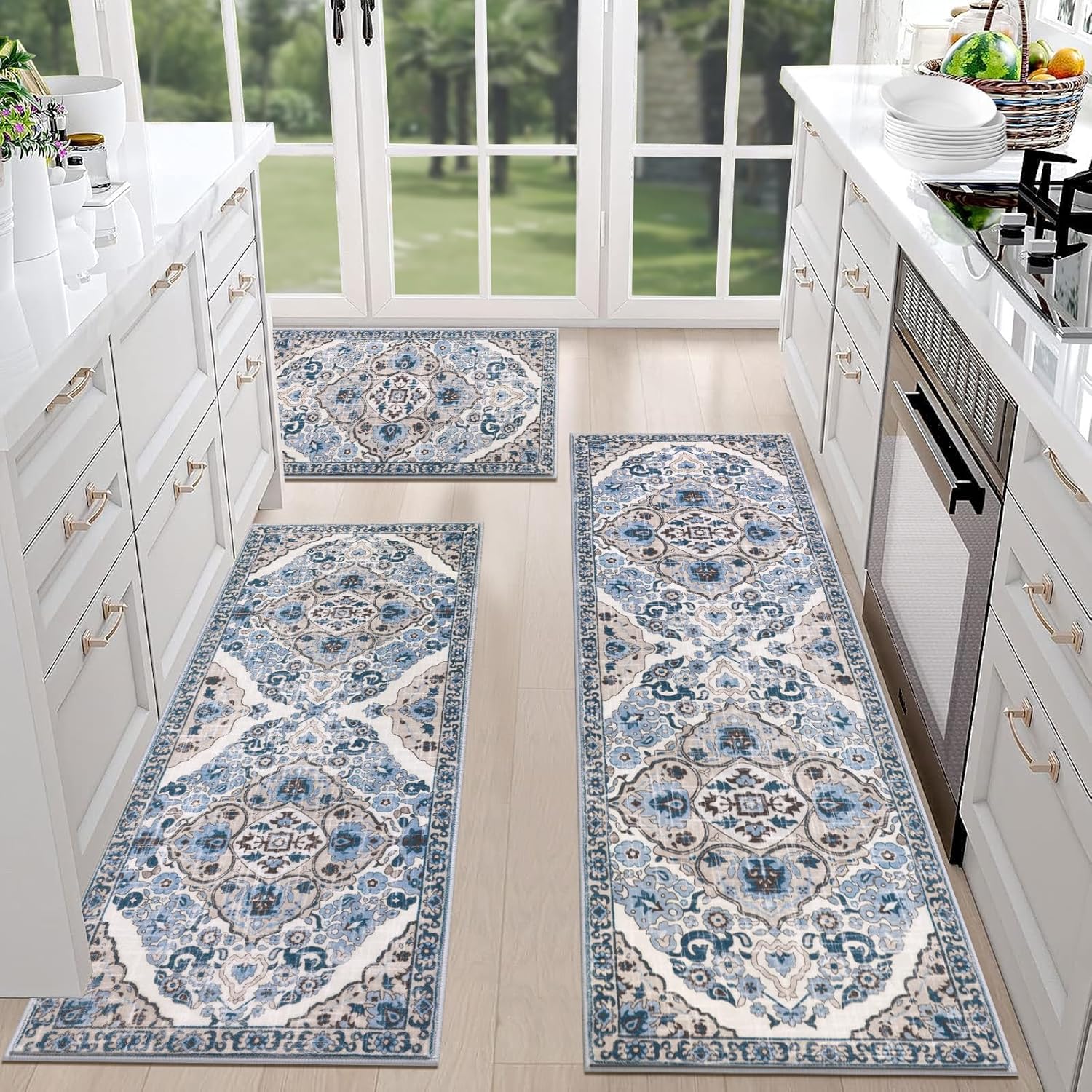Detalle de HEBE Kitchen Rug Set 3 Piece 0.3 inch