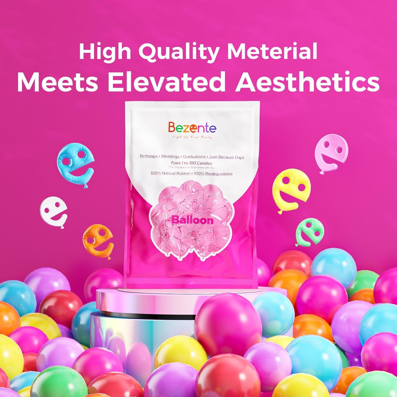 Thumbnail 5 de Bezente Red Balloons 100 Pack 🎈