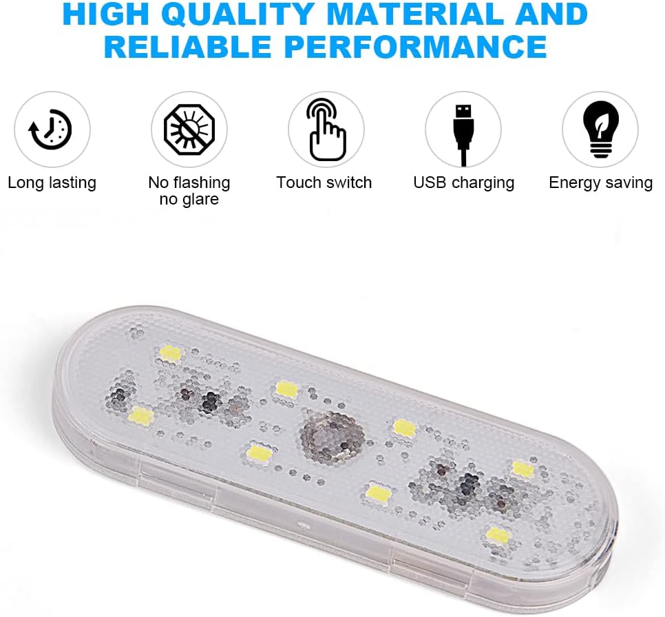 Detalle de URAQT Luce notturna LED per auto 8 LED, 2 pezzi