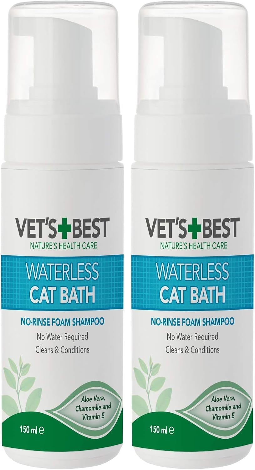 Detalle 1 de Vet's Best BestBest natürliches wasserloses Katzenshampoo, 150 ml – sanfte Pflege ohne Ausspülen