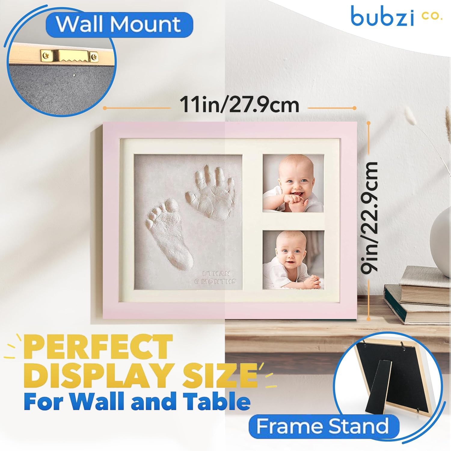 Detalle 2 de Bubzi Co Kit di impronte per neonati Ballet Pink – ricordi handmade senza forno