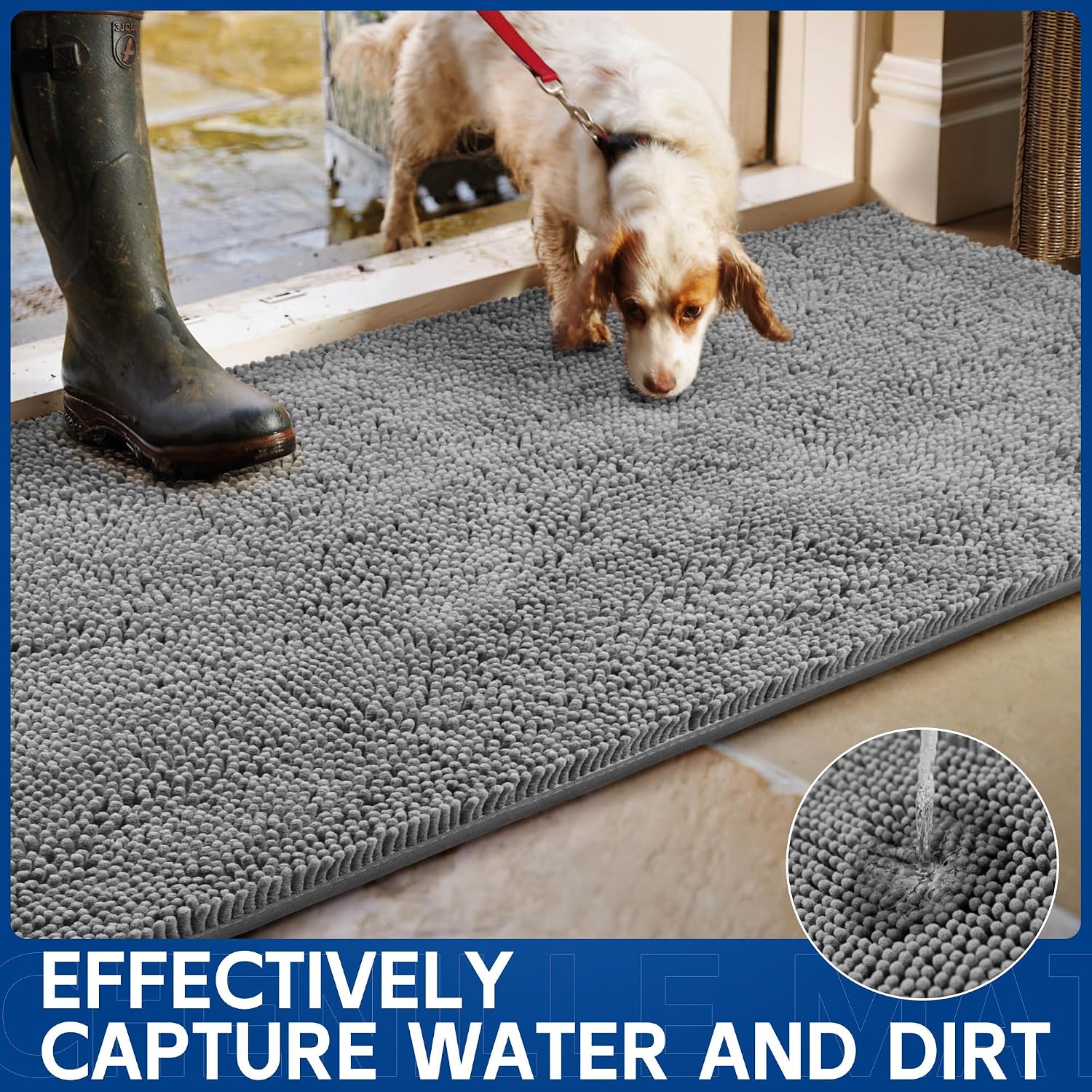 Detalle de Naturei Chenille Door Mat 60" x 36