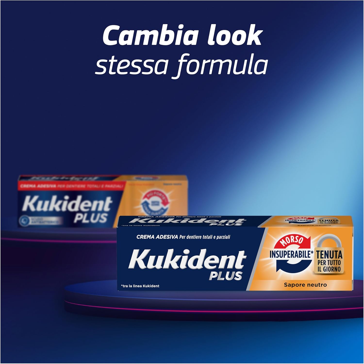 Detalle 2 de Kukident Plus Crema adesiva per protesi 3×35g 🦷