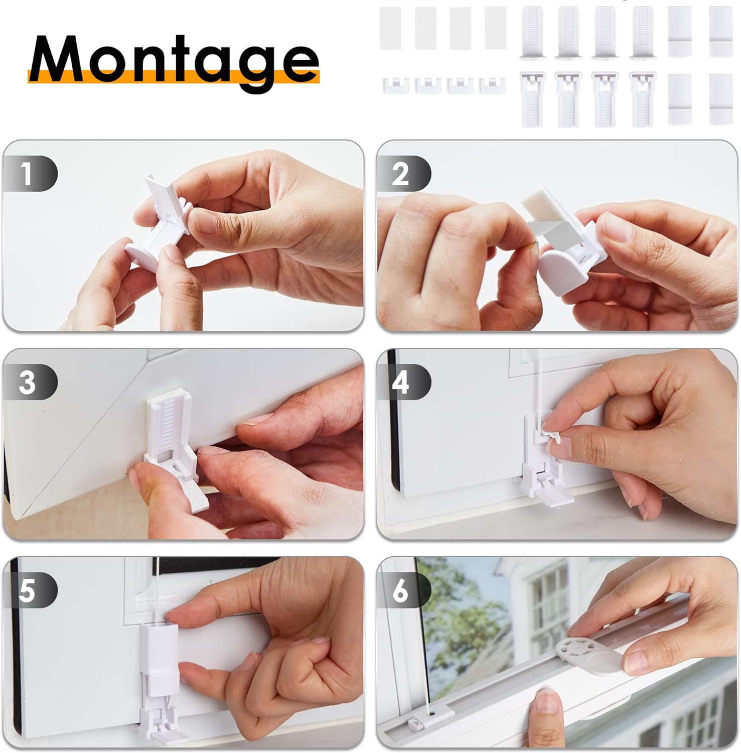 Thumbnail 5 de HOMEDEMO Thermo Plissee-Rollo Klemmfix ohne Bohren 75x130 cm, weiß – 100% lichtundurchlässig