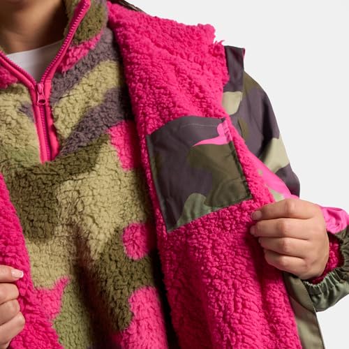 Thumbnail 8 de OHS Drying Robe Adult Womens: Camouflage Waterproof Changing Robe with Hood, Pockets & Fleece Lining (Green/Pink) – S/M