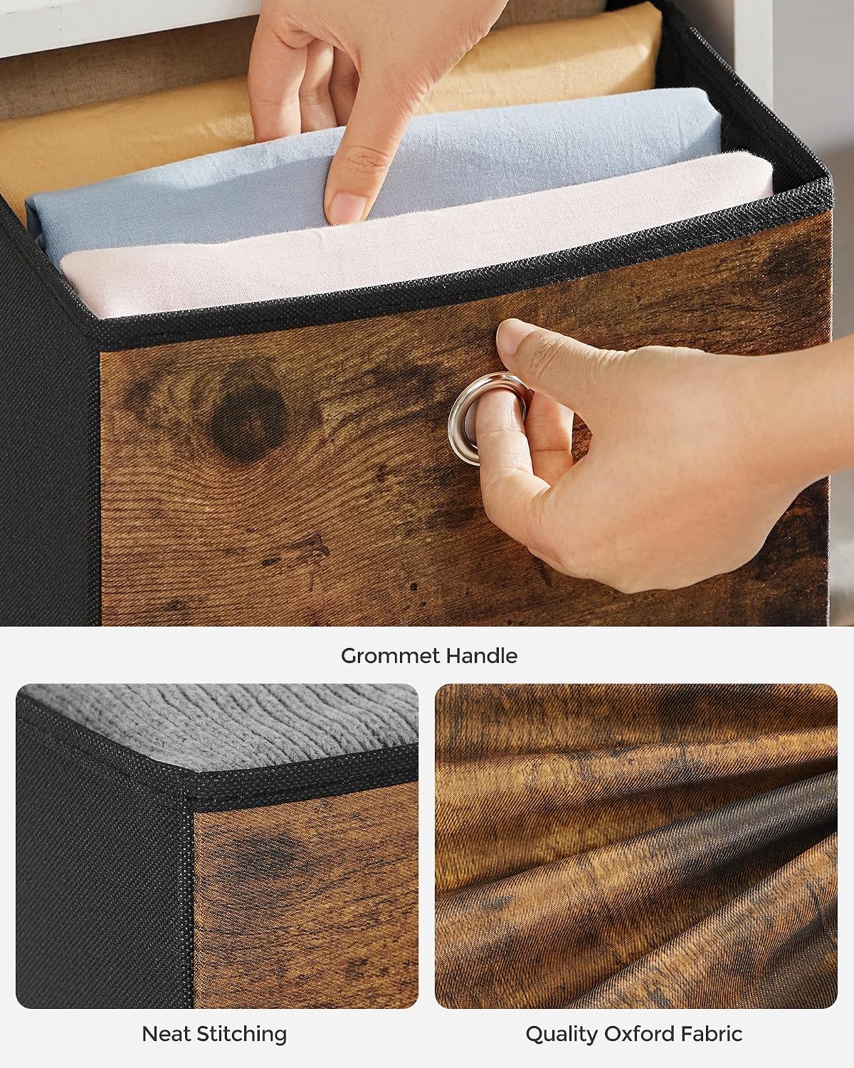 Detalle de SONGMICS YYagsgaddsfasof1175 Storage Cubes, Set of 6, Foldable, 20 L