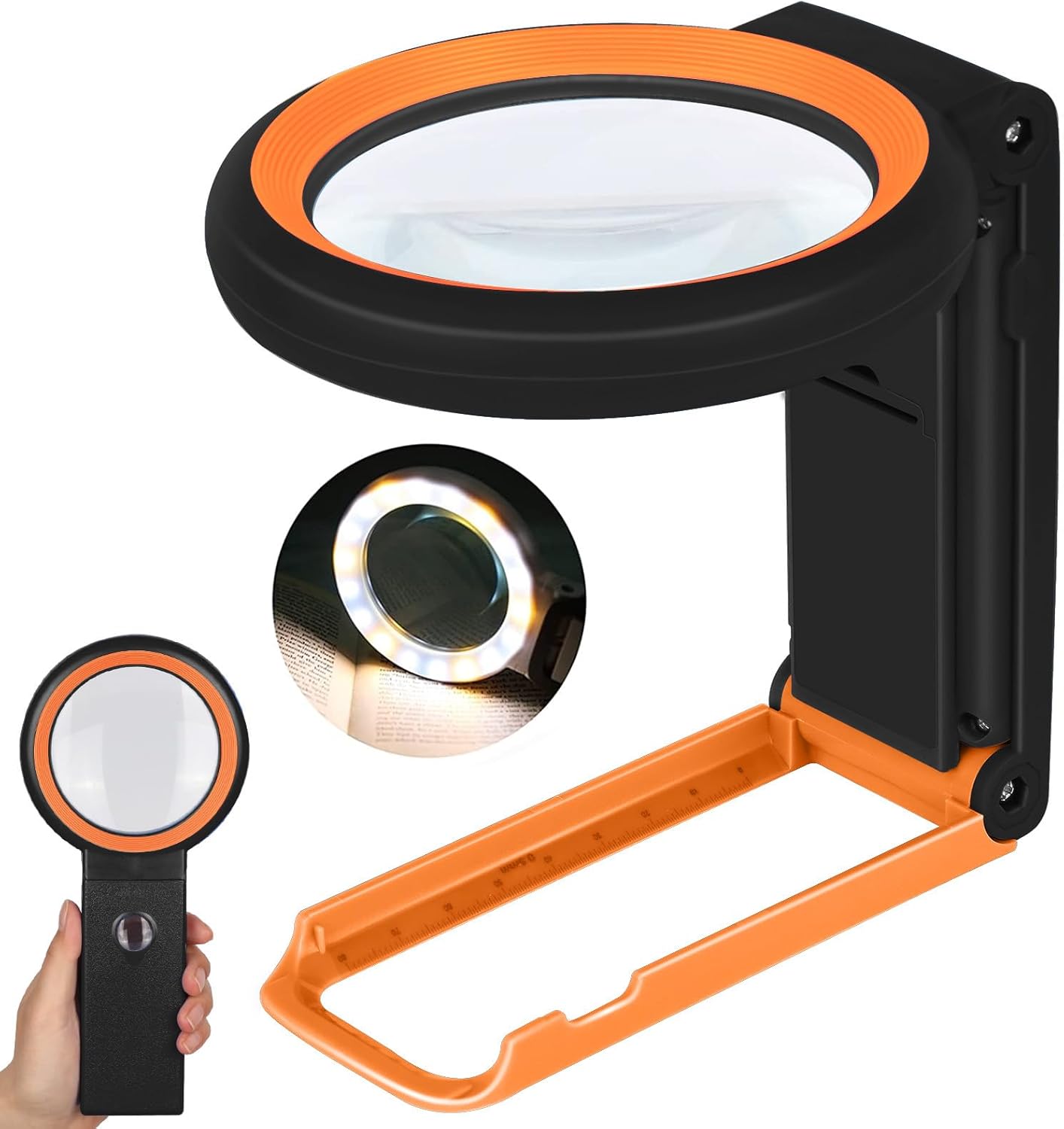 Detalle de Lupe 18 LEDs faltbar mit StĂ€nder und Licht đ