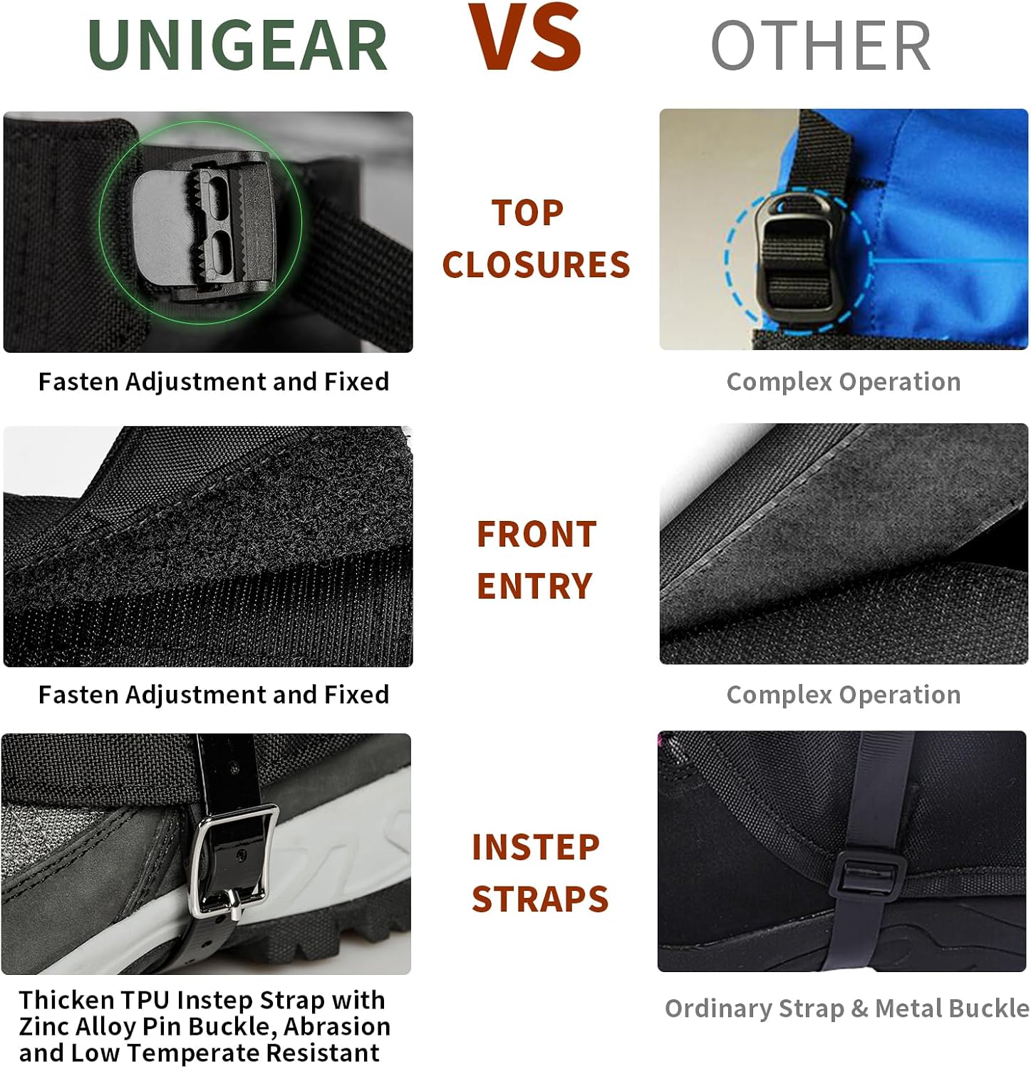 Thumbnail 4 de Unigear 1000D waterproof gaiters for hiking