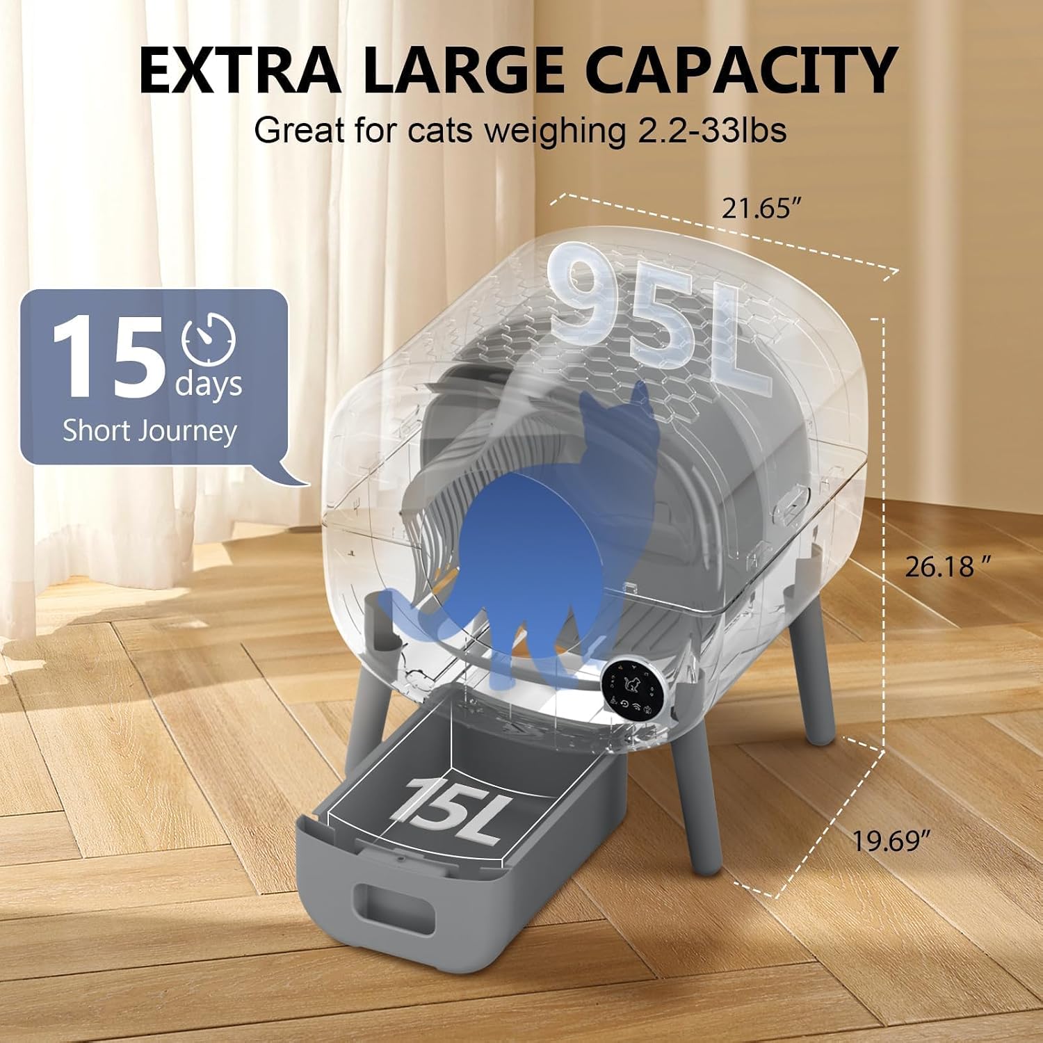 Detalle de Cumrige Automatic Litter Box 95L
