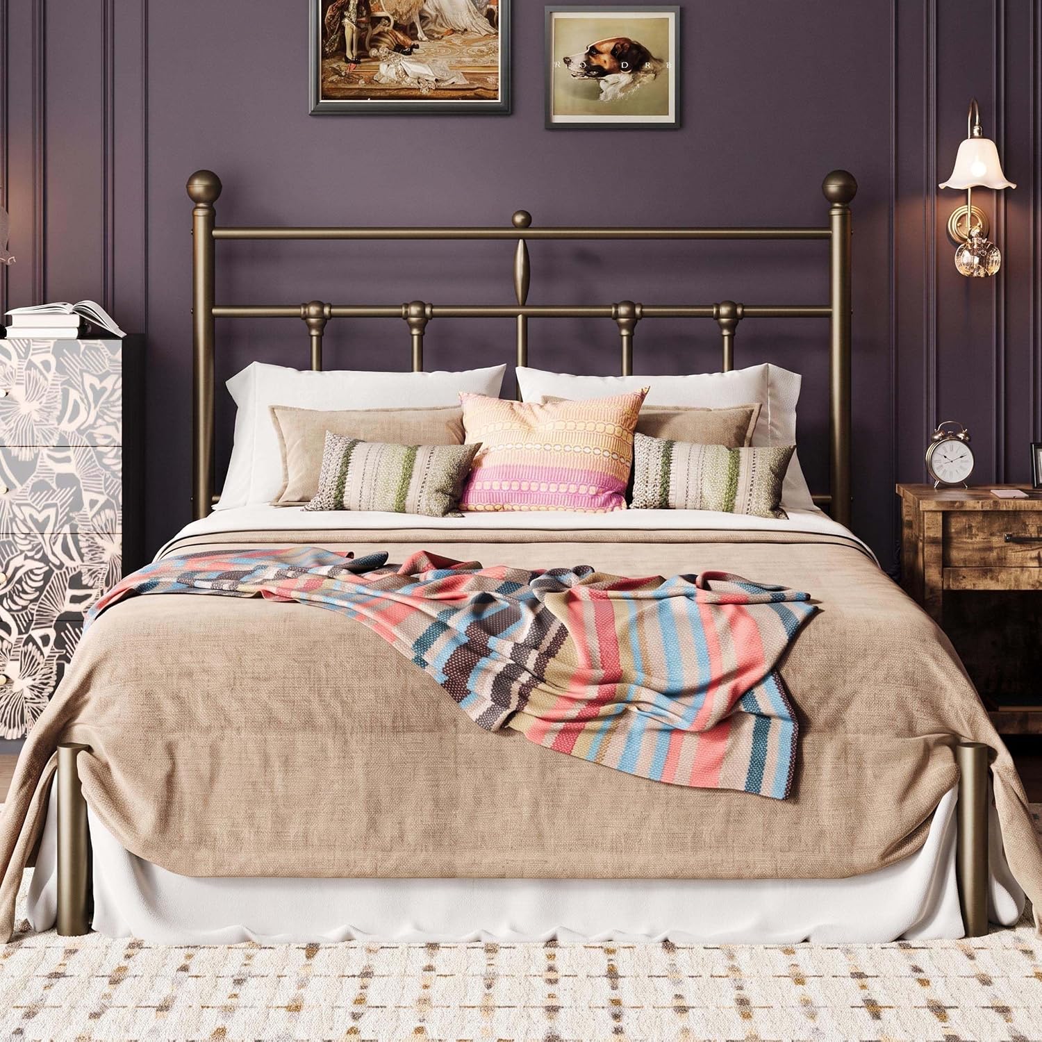 Detalle de SHA CERLIN Metal Bed Frame Queen Size