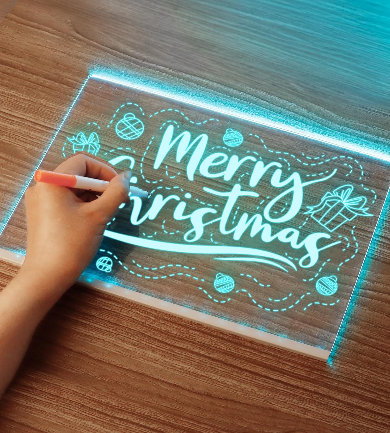 Thumbnail 4 de LED Note Board with 10 Colours Light Modes (40 x 30cm) – LED Doodle Board for Kids