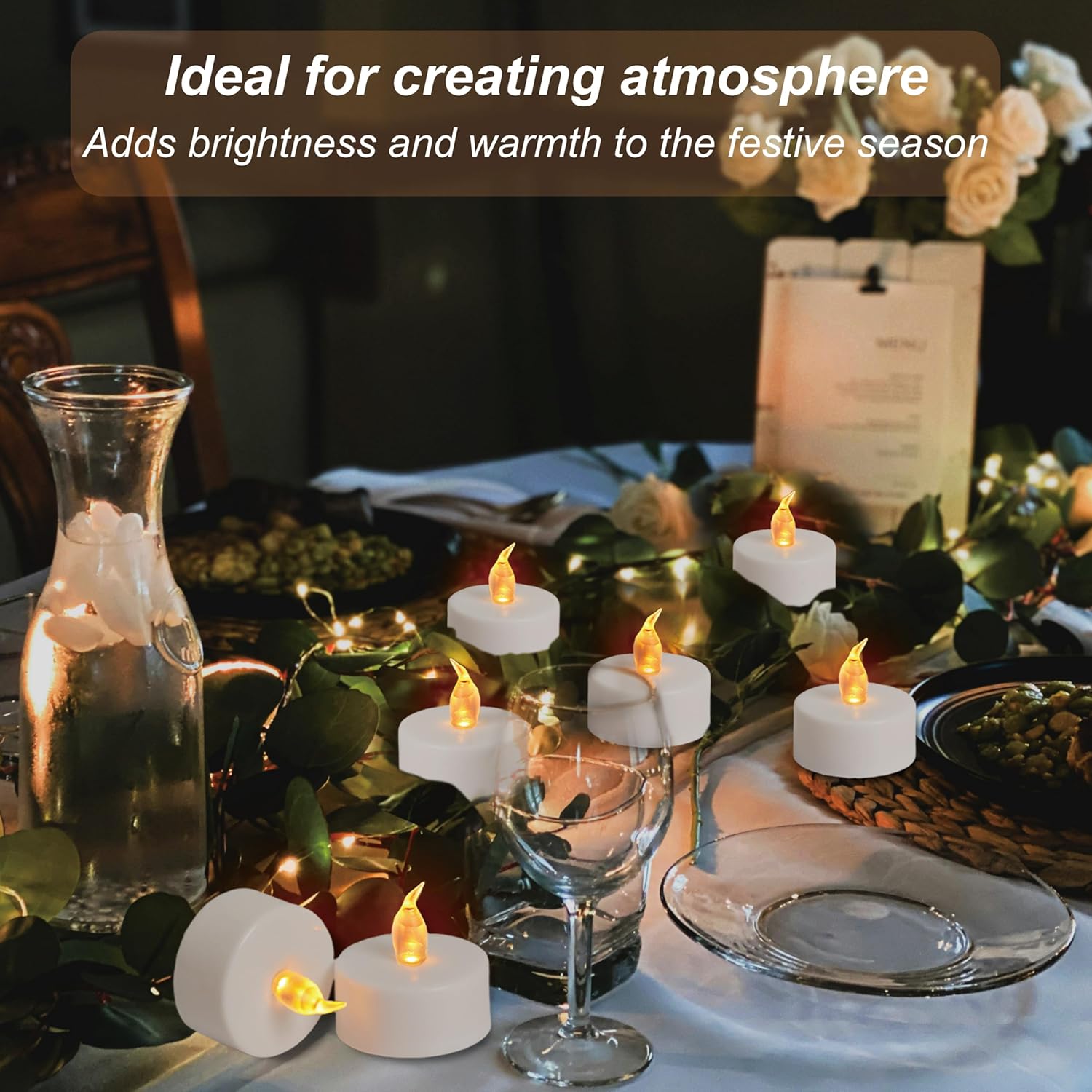 Detalle 2 de Auralome LED Battery Tea Lights 12-Pack
