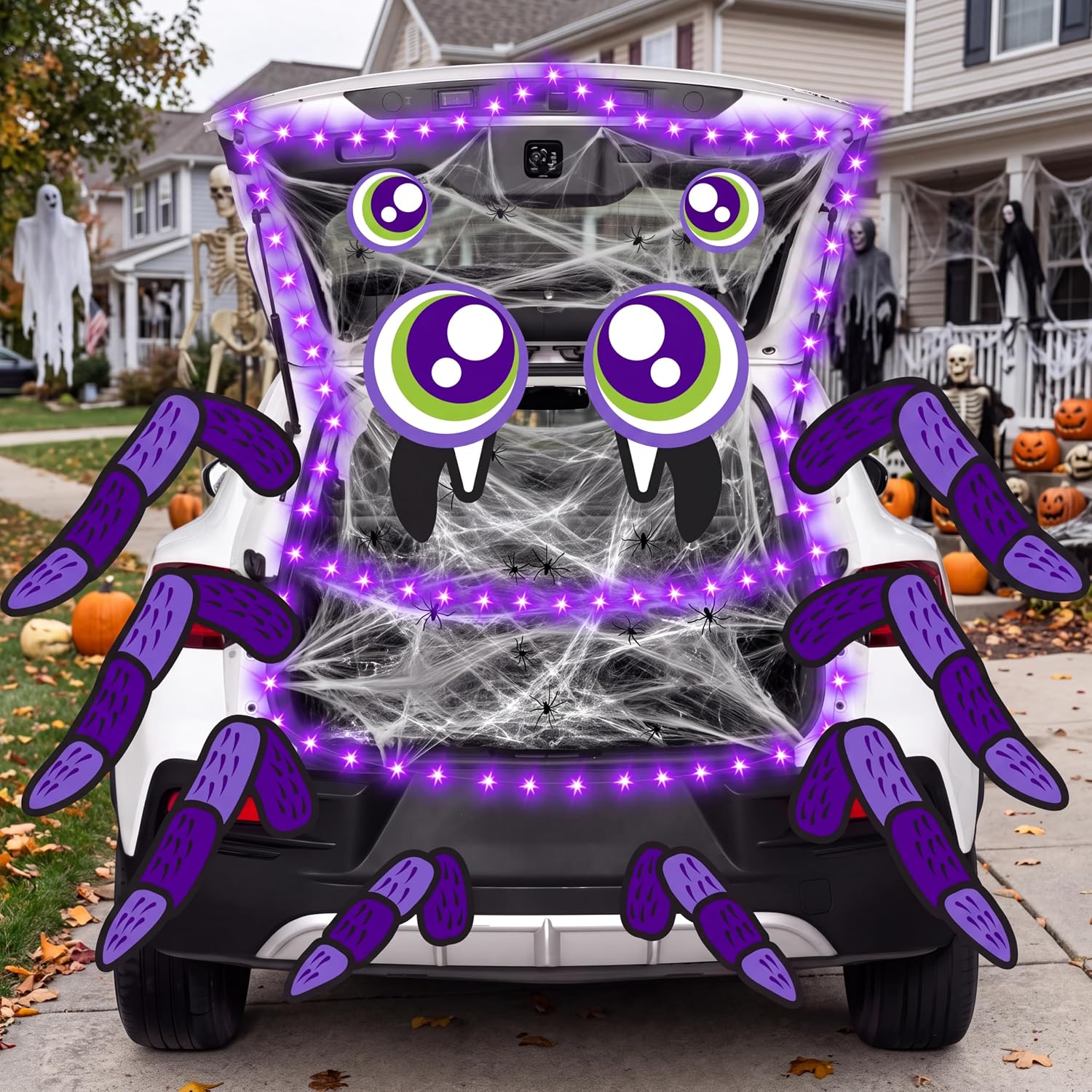 Thumbnail 6 de JOYIN Halloween Trunk or Treat Spider Decoration Kit with LED String Lights