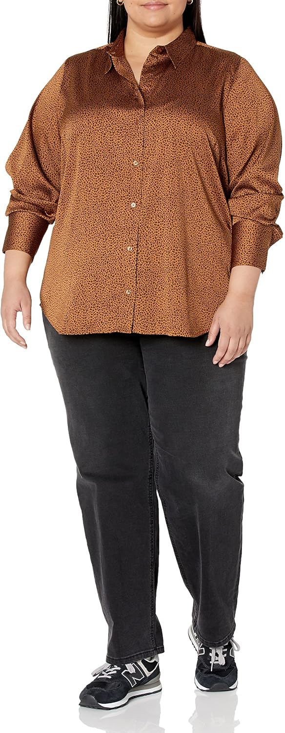 Thumbnail 2 de Amazon Essentials Women’s Regular-Fit Satin Button Down Blouse (Plus Size available)