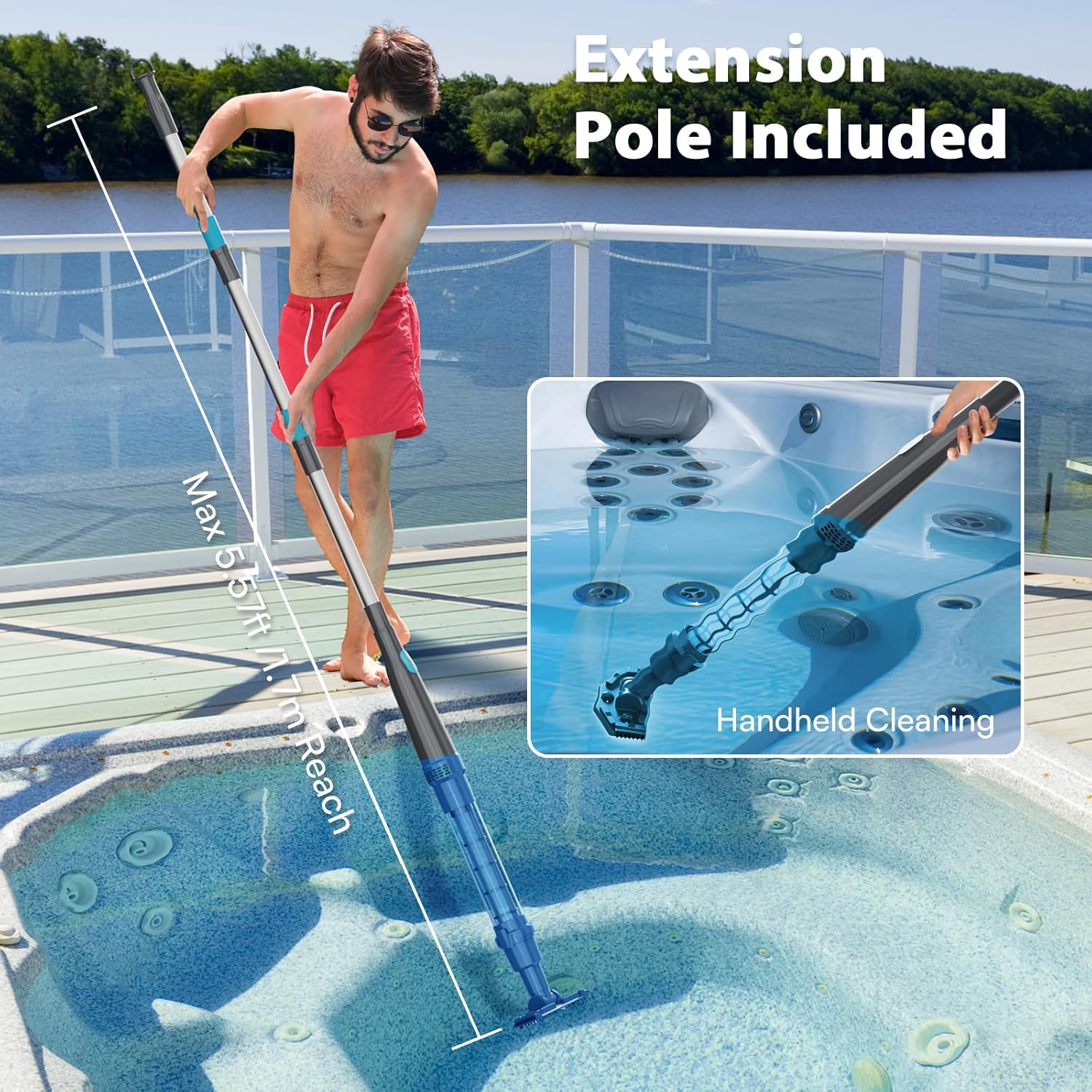 Thumbnail 6 de PoolMr Handheld Spa Hot Tub Vacuum — Cordless, Dual Brush Heads, 90-Min Run Time