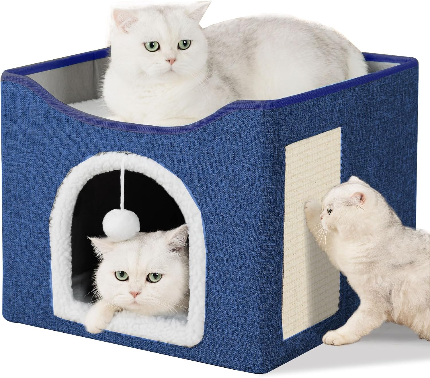 Detalle de FURRYPAWS Katzenhöhle – gemütliches Katzenhaus für drinnen & draußen mit waschbaren Kissen