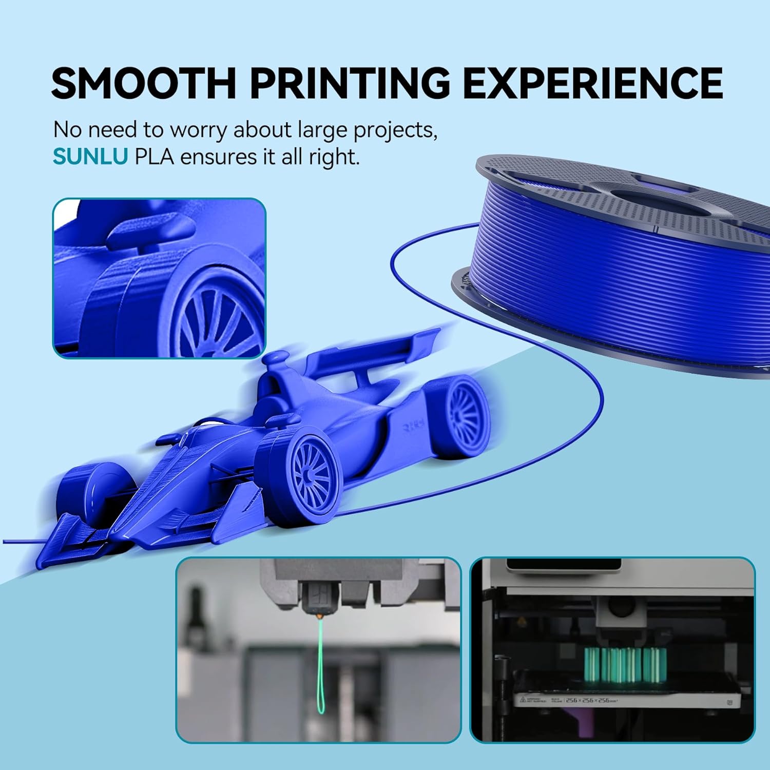 Thumbnail 1 de SUNLU PLA 1.75mm 3D Printer Filament (Wood Color) — 1kg Spool, +/- 0.02mm Dimensional Accuracy