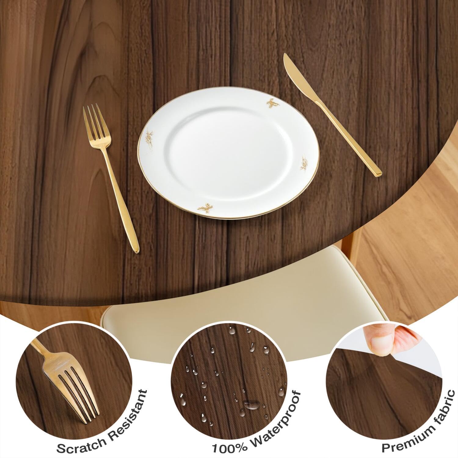 Detalle de BOOWEATS Fitted Tablecloth 48-Inch
