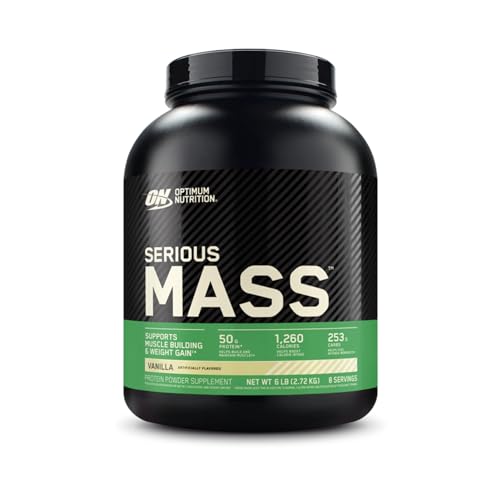Detalle de Optimum Nutrition Serious Mass Weight Gainer Pulver – Vanille, 2,73 kg (8 Portionen)