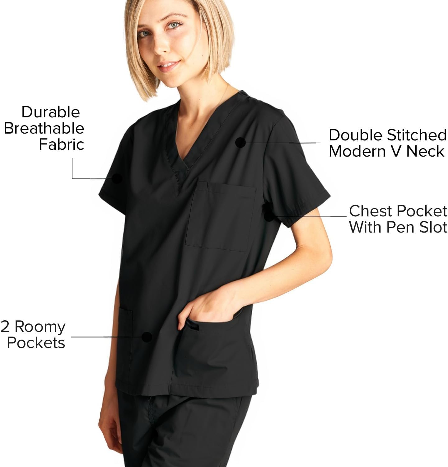 Thumbnail 4 de Dagacci Scrubs Medical Uniform Set 5-Pocket Top & Pants