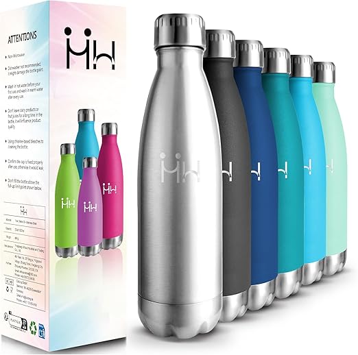 Detalle de HoneyHolly Botella Térmica 500ML - ☕ Aislamiento Doble, Ideal Gym
