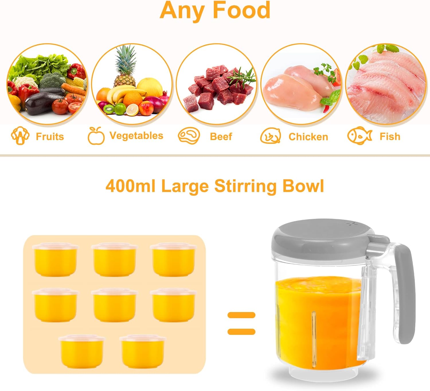 Thumbnail 5 de Bear Baby Food Maker (One Step) with Auto Cooking, Grinding, Self-Clean and Touch Screen Control