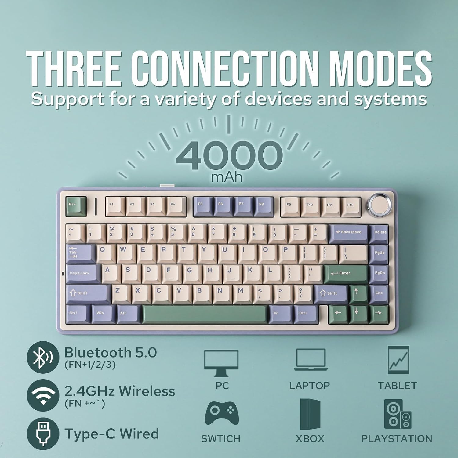 Detalle de EPOMAKER AULA F75 Wireless Mechanical Keyboard review: compact 75% with gasket mounting and hot‑swap