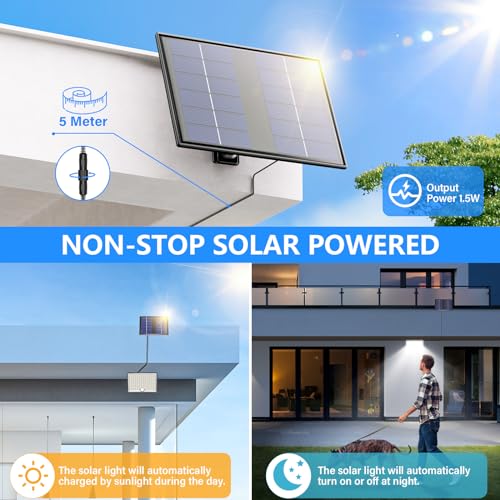 Detalle de Realky Luce Solare da Esterno con Sensore di Movimento e Telecomando – IP65, 3 Modalità
