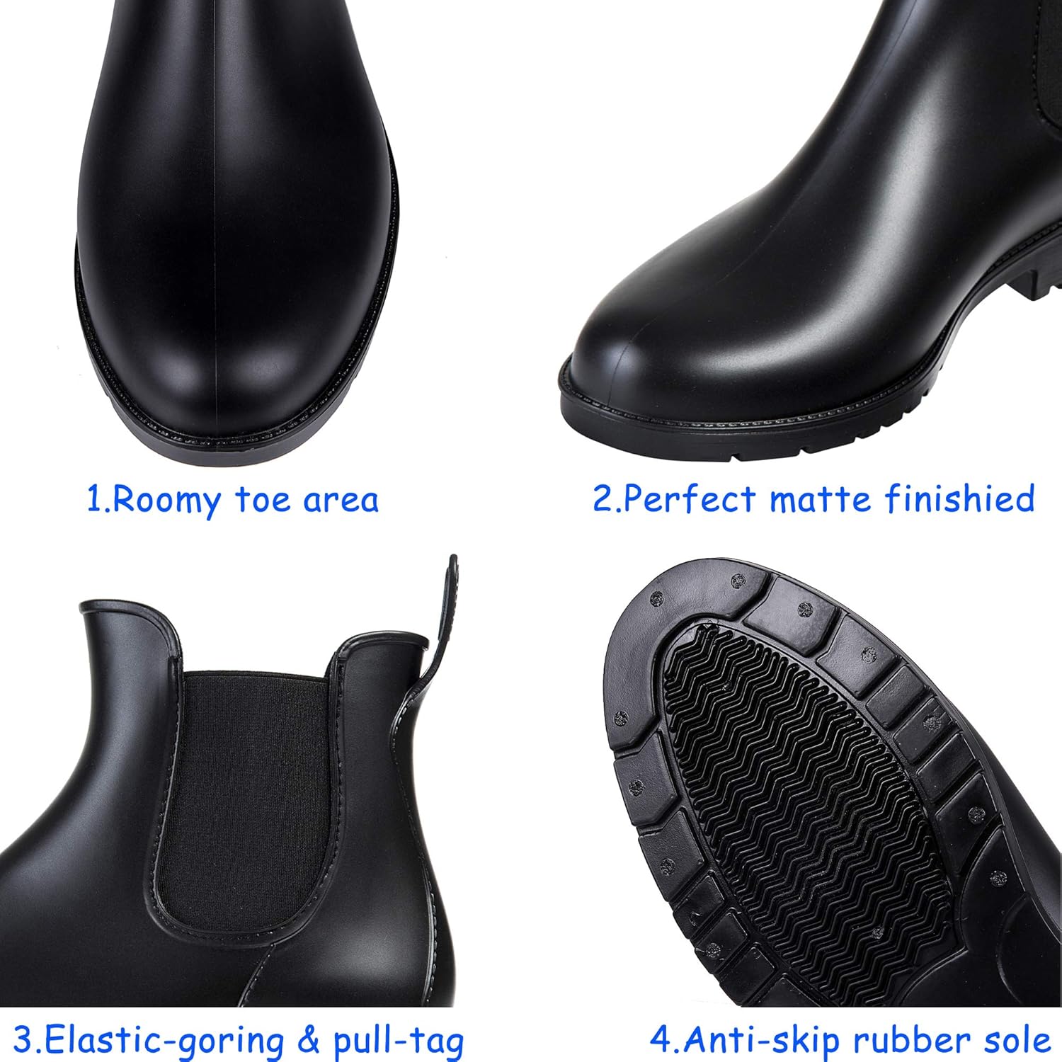 Thumbnail 6 de Asgard Women's Ankle Rain Boots Waterproof Chelsea Boots