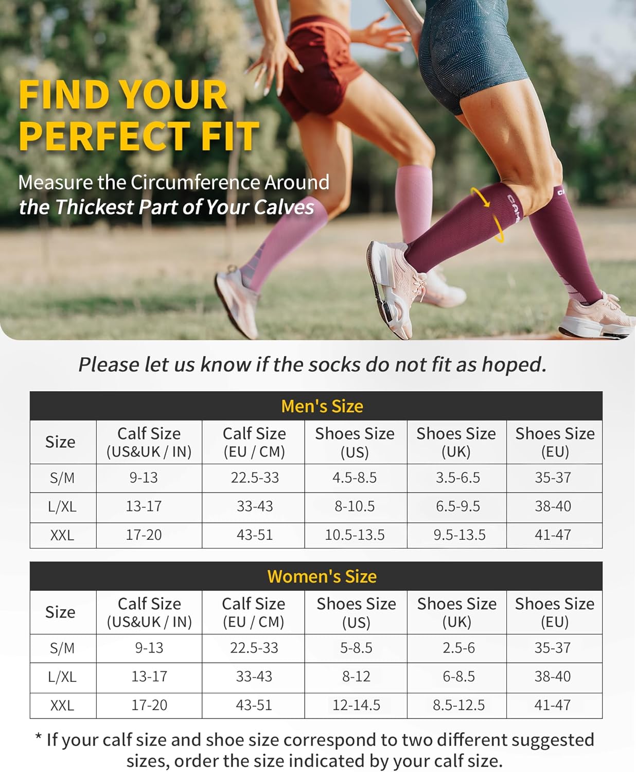 Thumbnail 1 de CAMBIVO Compression Socks for Women & Men – 2 Pairs, Knee-High Support for Calf & Ankle, Flight, Travel, Maternity