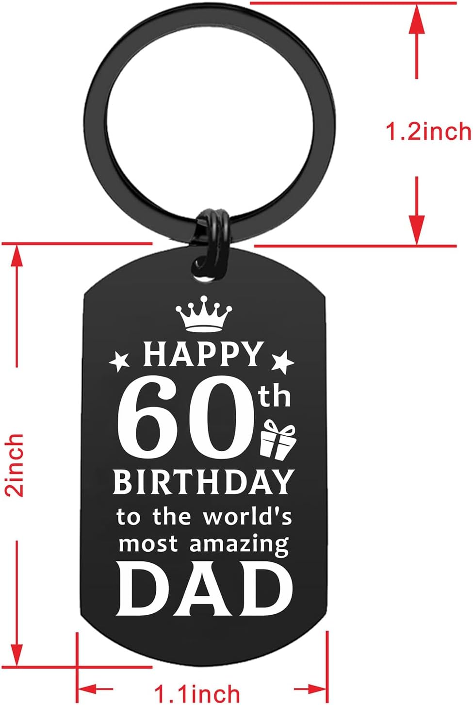 Thumbnail 1 de ENGZHI Dad 60th Birthday Keychain