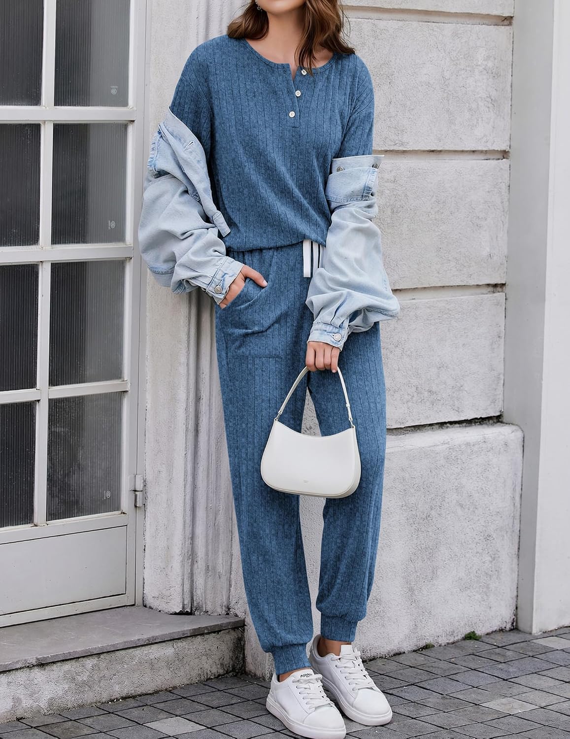 Detalle de Ekouaer Women's Knit Lounge Set