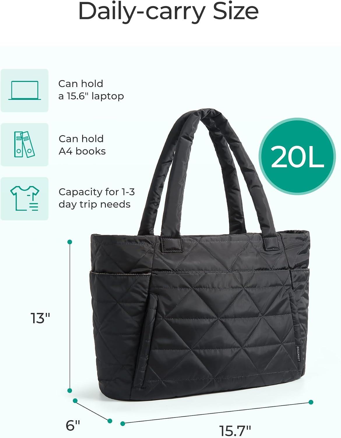 Thumbnail 2 de BAGSMART Puffer Tote Bag for Women