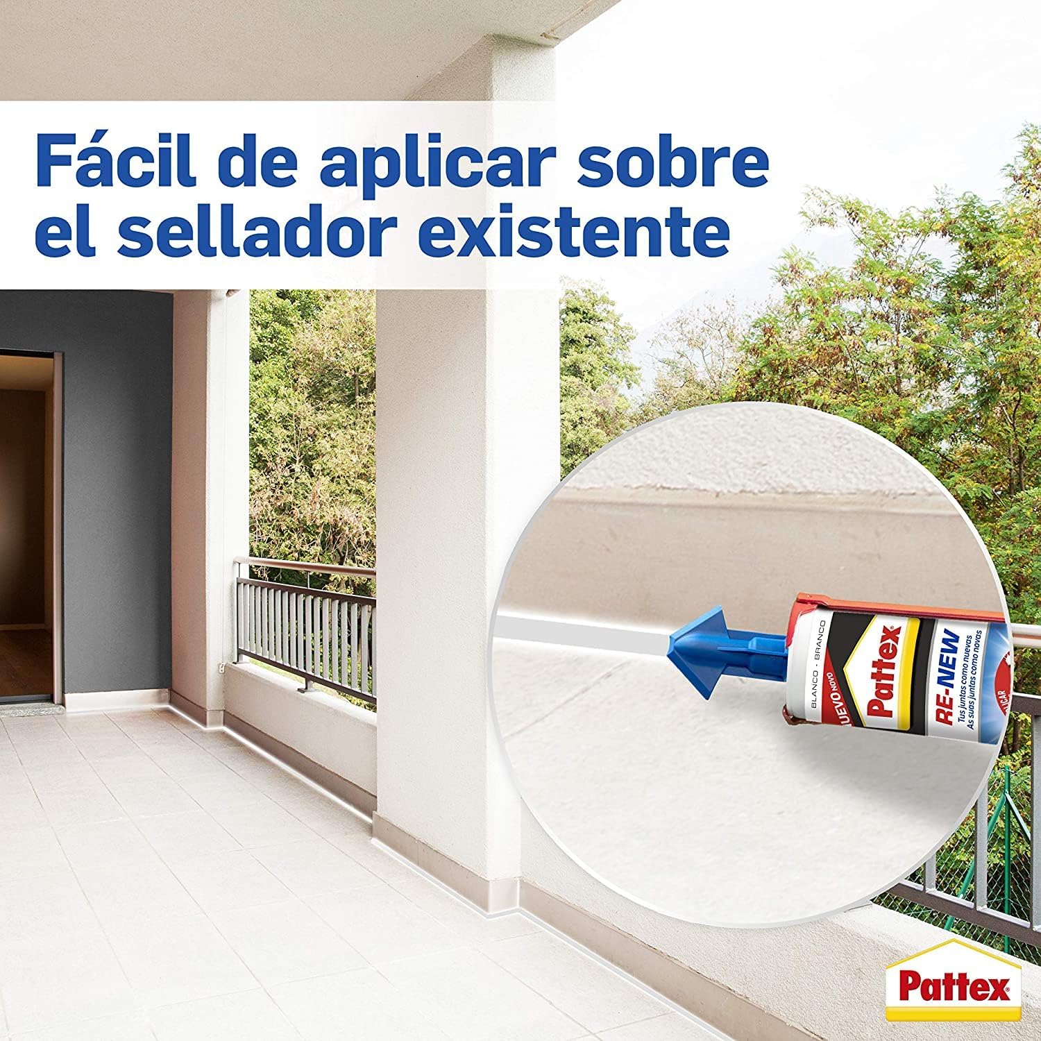 Detalle 2 de Pattex RE-NEW silicona blanca para sanitarios 280 ml 🛠
