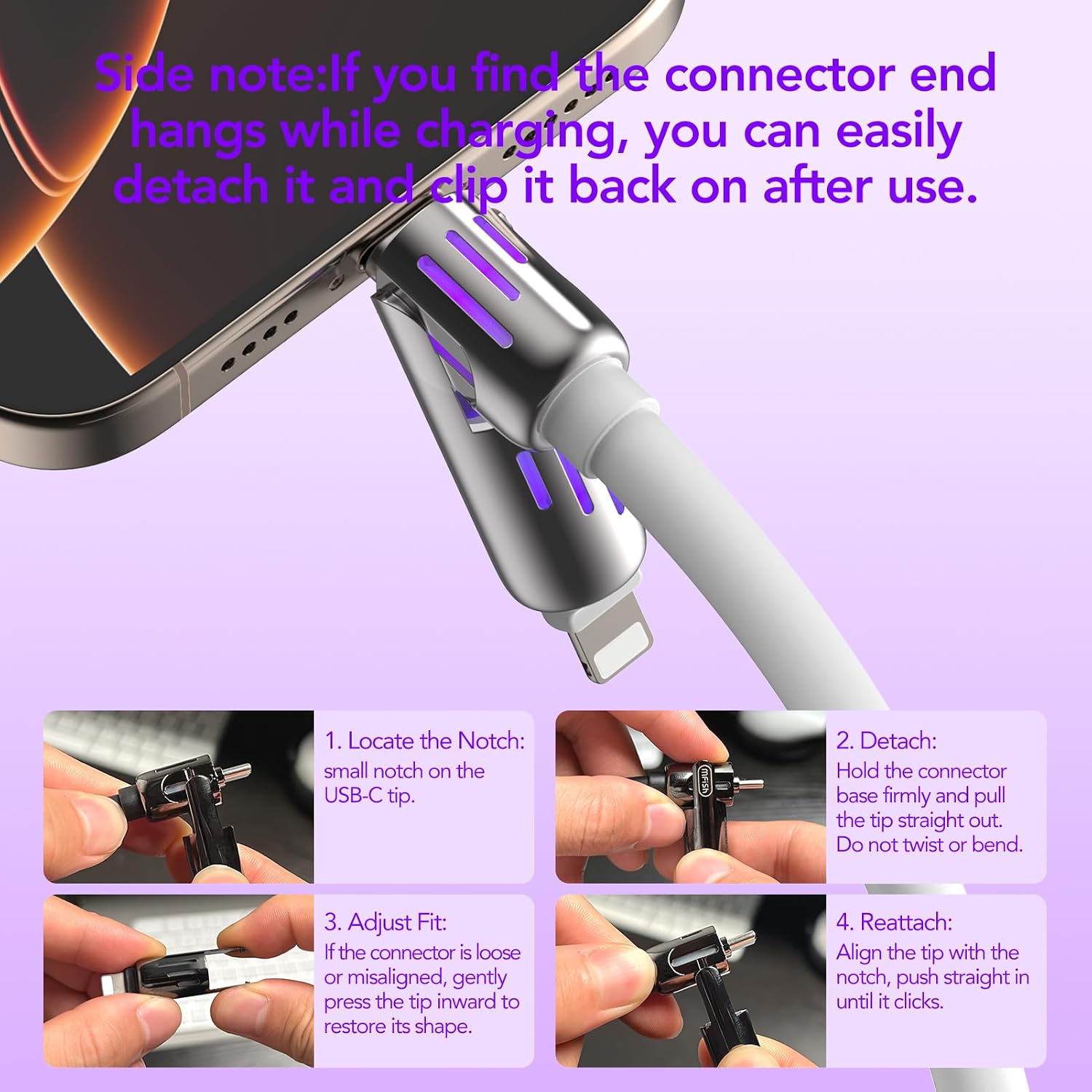 Thumbnail 6 de MFish 4-in-1 Charging Cable, 6.6FT