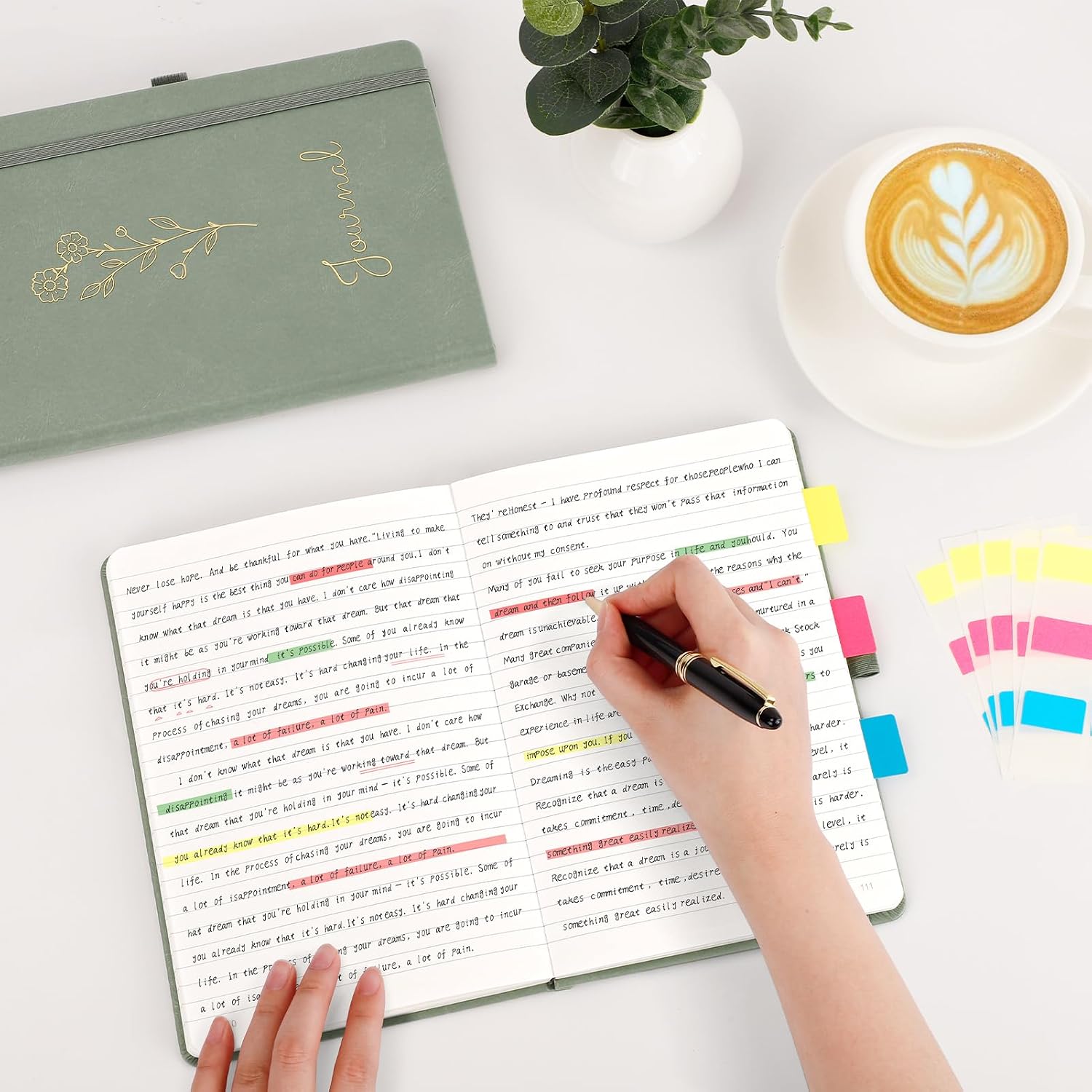 Detalle 2 de AUTEMPO A5 Lined Hardback Journal Notebook (Sage Green) – 192 Pages, 100gsm