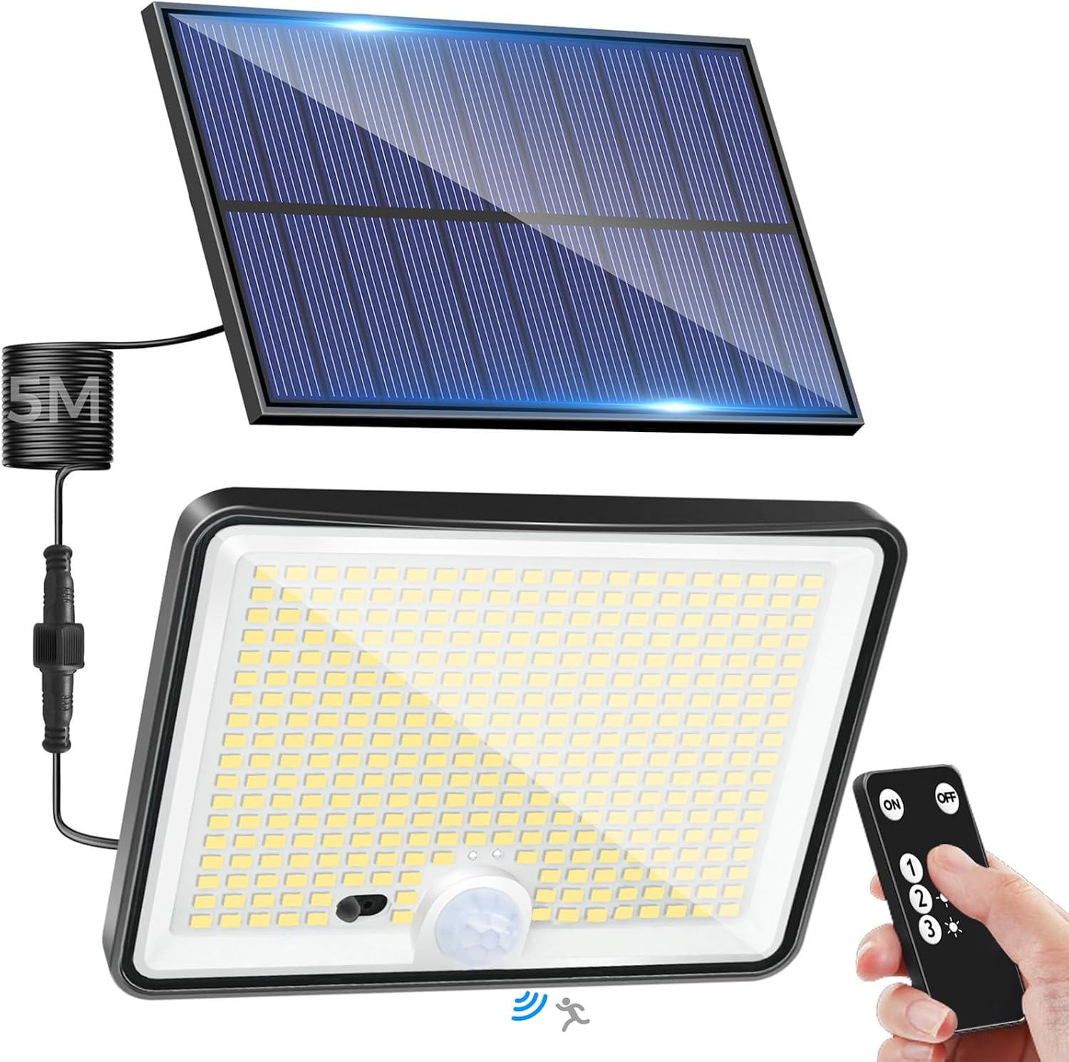 Detalle de LOTMS Luz Solar Exterior Jardin 342LED Sensor y 3 Modos