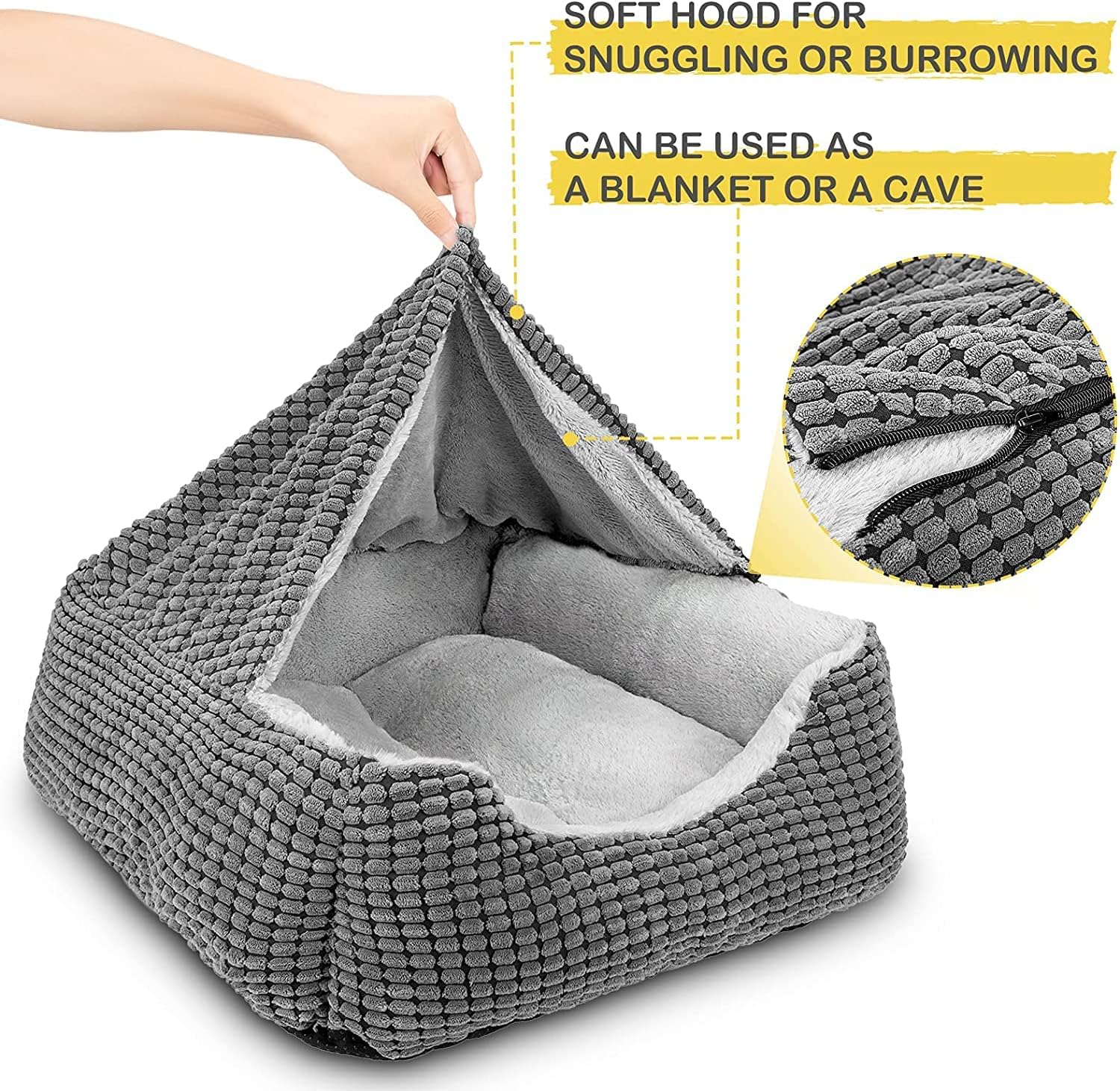 Thumbnail 3 de JOEJOY dog bed hooded 76 x 61 cm