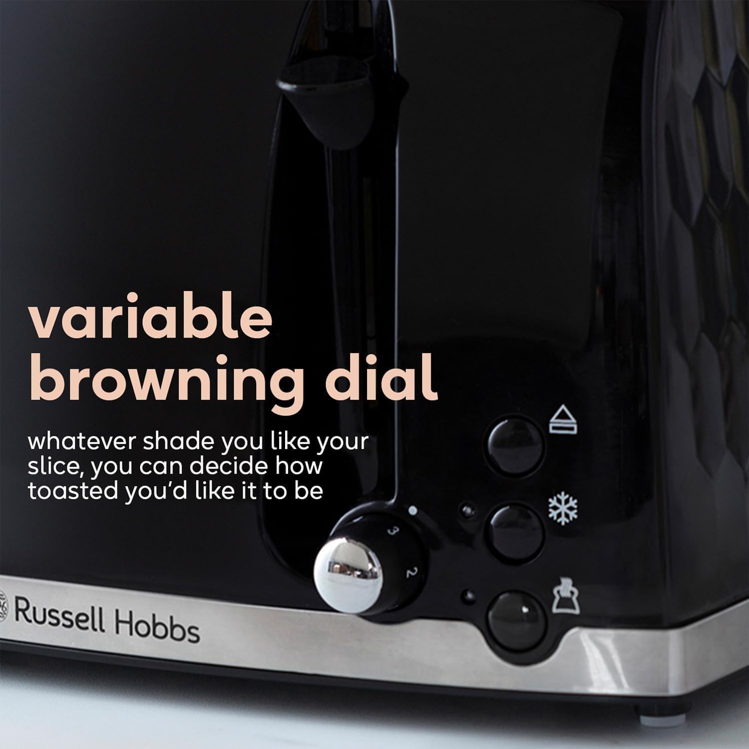 Detalle de Russell Hobbs Honeycomb 4 Slice Toaster (26071) with Independent Wide Slots