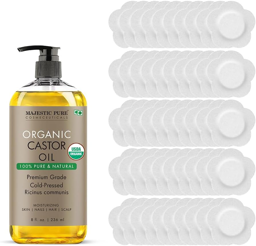 Detalle de Majestic Pure Castor Oil 8 Fl Oz — 100% Pure, Cold-Pressed, Hexane-Free for Hair, Skin, and More