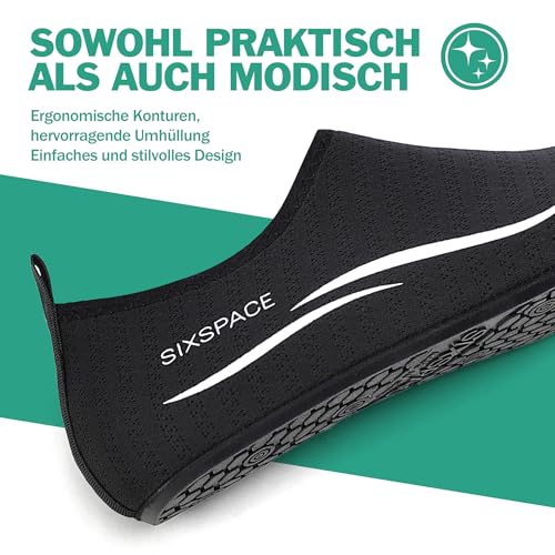 Detalle de Sixspace Badeschuhe Damen/Herren Schwarz 42 EU – Wasserschuhe aus Neopren und Polyester
