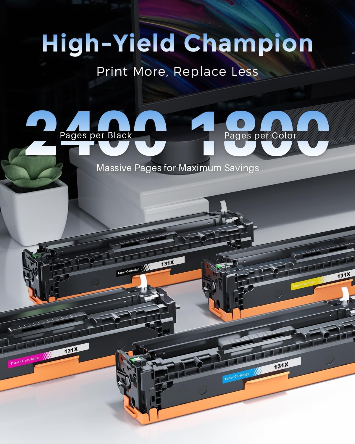 Thumbnail 2 de Kuva 131X – Lot de 4 toners compatibles HP 131X (Noir, Cyan, Magenta, Jaune) pour LaserJet Pro & Color MFP