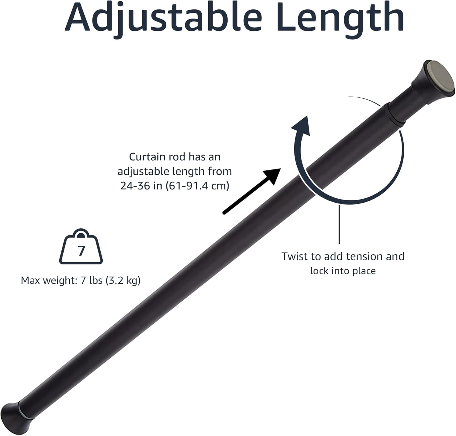 Thumbnail 1 de Amazon Basics Tringle douche 61‑91 cm