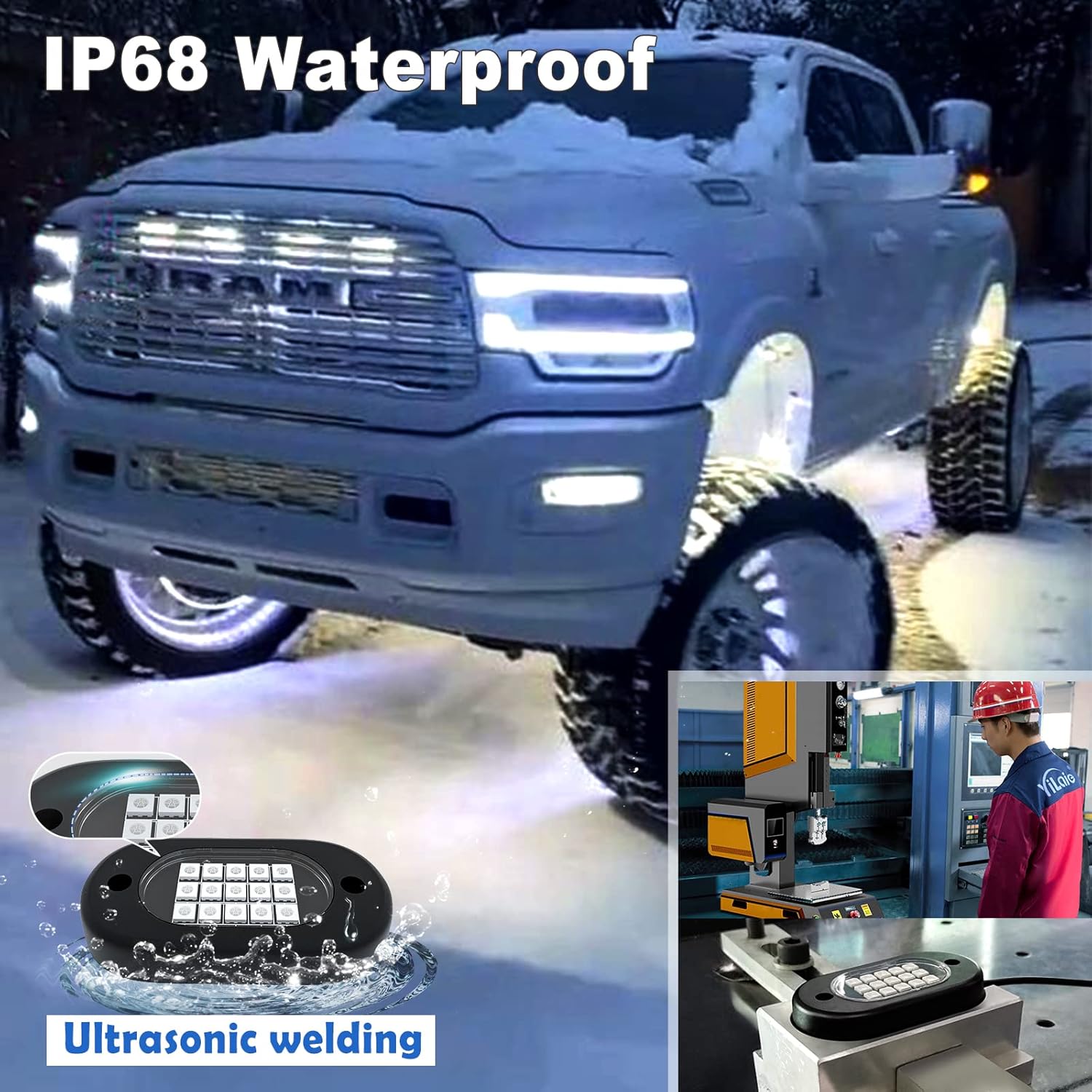 Thumbnail 2 de YiLaie Rock Lights 8‑pod RGB kit for trucks