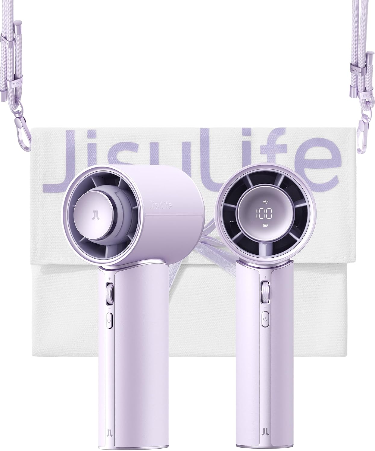 Detalle de JISULIFE Handheld Fan Pro1 Mini: Next‑Gen Cooling in Misty Purple